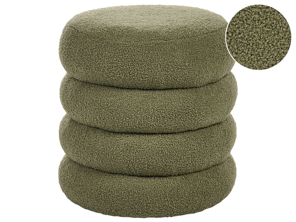 Pouf SUMPTER Bouclé Vert