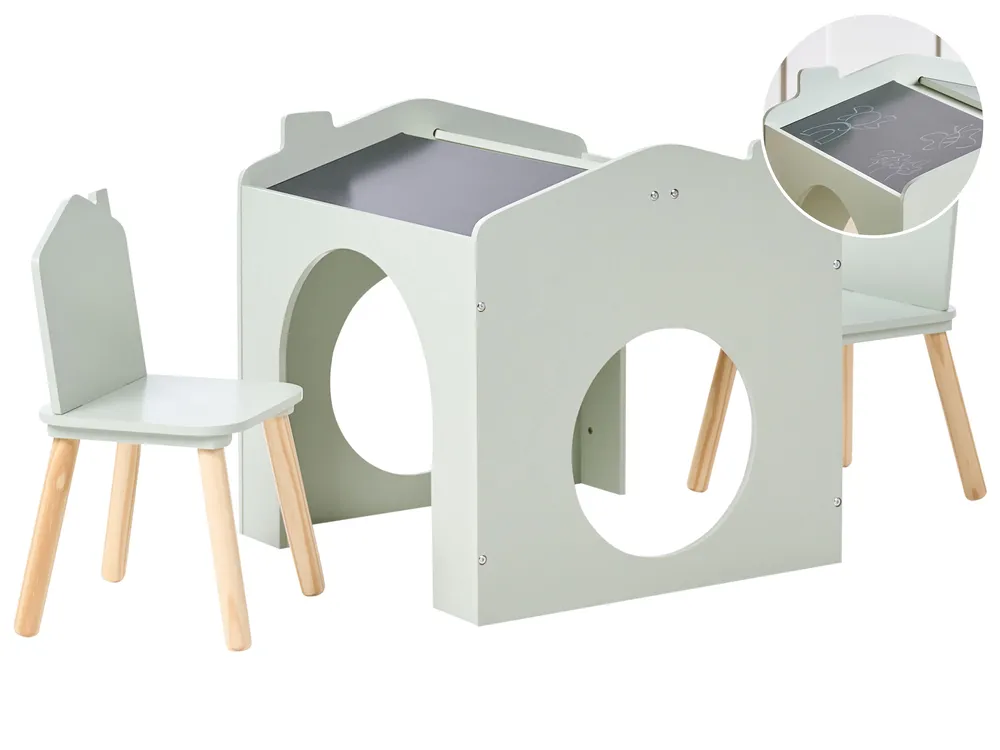 Kids Table with Chairs QUILPIE Light Green