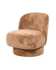 Swivel Armchair AYLO Chenille Golden Brown_1186354