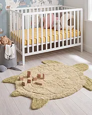 Kids Rug TORTIE  Beige 110 x 130 cm Cotton_1135327