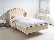Bett mit Lattenrost Bouclé AMBILLOU 120 x 200 cm Beige_1184902