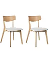 Set van 2 eetkamerstoelen HOLLY Hout Lichtbruin/grijs