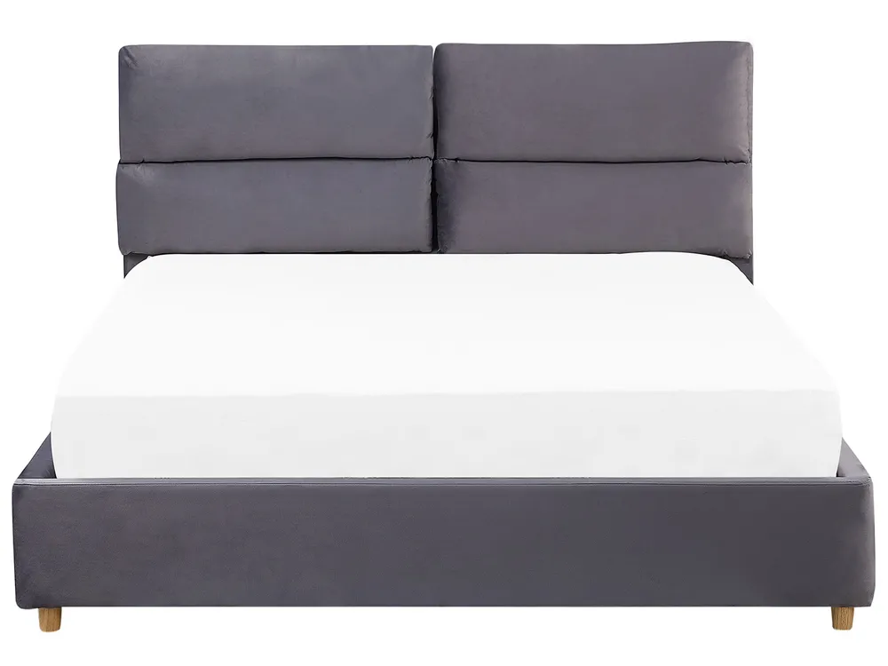 Ottoman Bed BATILLY Velvet Grey 180 x 200 cm (EU Super King)_763516