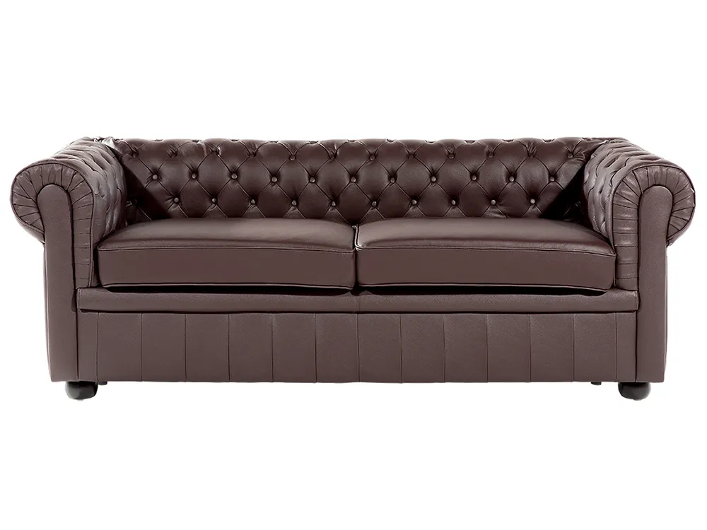 Sofa 3-Sitzer CHESTERFIELD Echtleder Braun