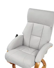 Massage Chair FORCE with Footstool Faux Leather Light Grey_965057