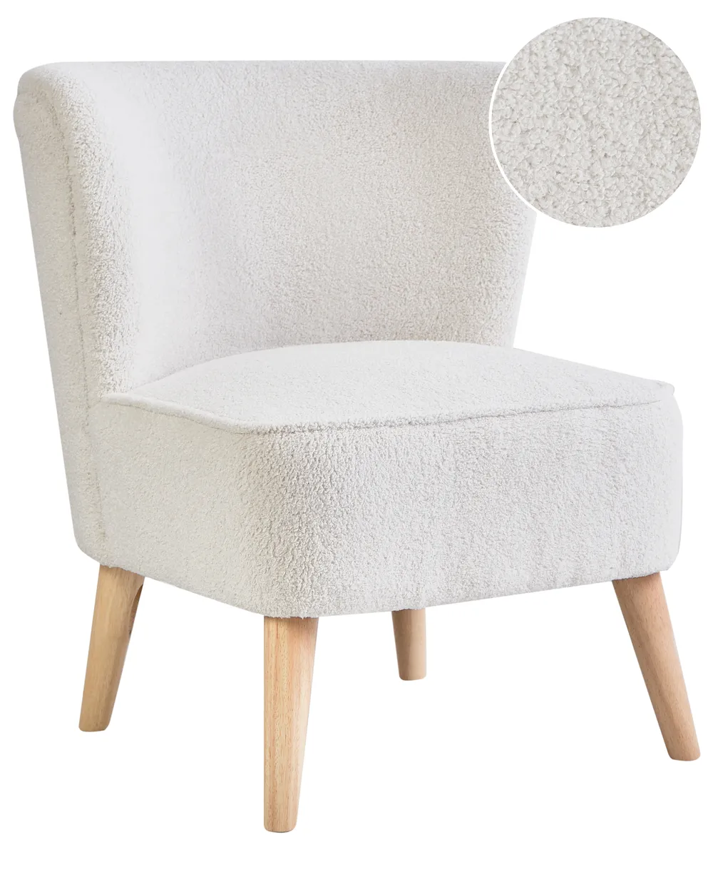 Sessel ALVEN Bouclé Cremeweiß