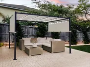 Pavillon LED PARGA 310 cm 310 cm Metall Beige_827686