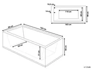 Whirlwanne Eckmodell mit LED VARADERO 183 x 90 cm Weiß rechtsseitig_71531