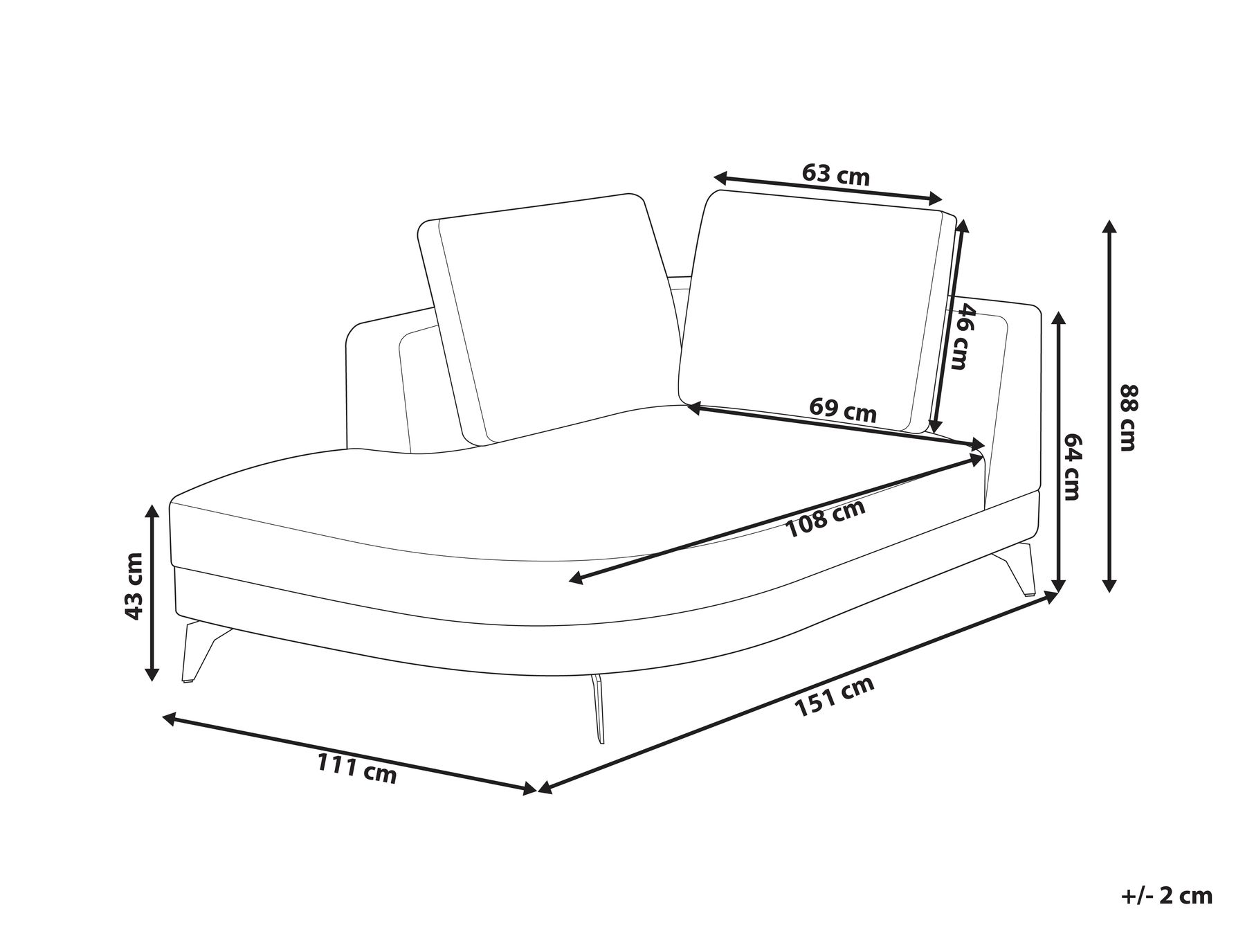 Chaiselongue YURI Kunstleinen Grau_1021577