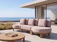 Garden Sofa 3 Seater ARZELLO Acacia Wood Light Brown_1163918
