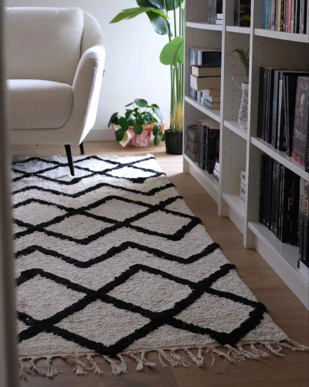 Teppich ELDES Beige 160 x 230 cm Baumwolle_1046083