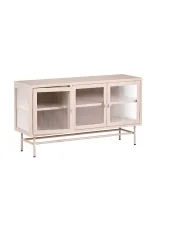 Sideboard mit Glastüren DEVON 115 cm Metall Beige_1133809