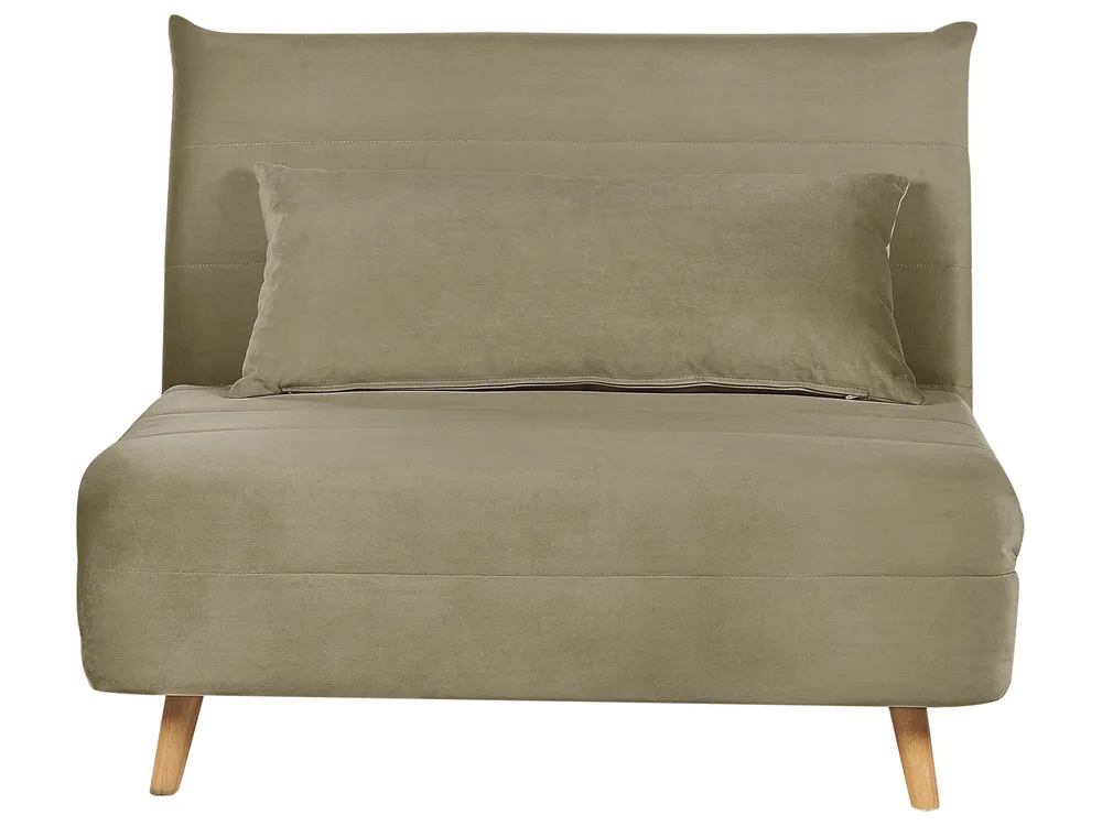 1-Sitzer Schlafsofa SETTEN Samtstoff Olivgrün