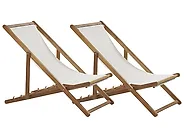 Set mit 2 klappbaren Liegestühlen ANZIO Akazienholz Hellbraun_1184765