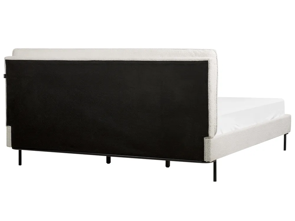 Bett mit Lattenrost Bouclé CORIO 180 x 200 cm Cremeweiß_903268