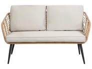 Lounge Set mit Tisch 4-Sitzer CORINTH II Polyrattan Naturfarben_812343