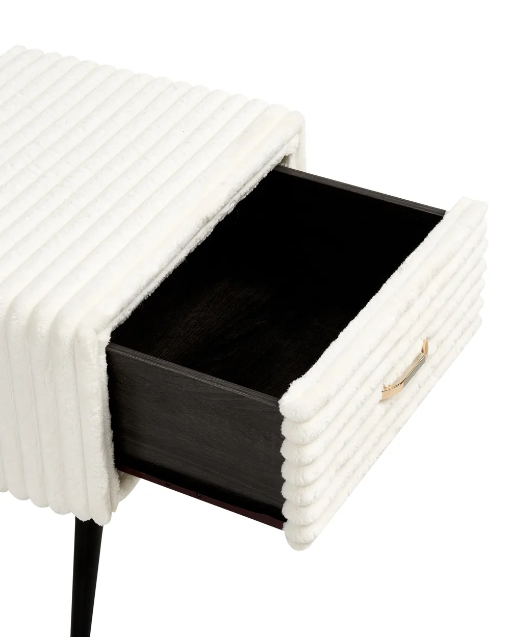 Nachttisch mit 1 Schublade FLAYAT Cord Cremeweiß_968057