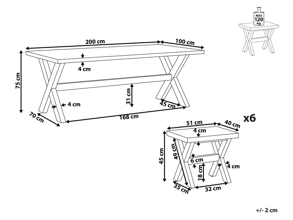 Gartenmöbel Set mit Hockern 6-Sitzer OLBIA Beton Weiß_829751