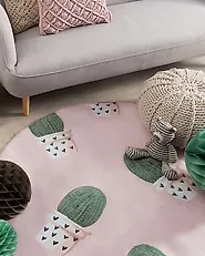 Kids Rug ELDIVAN Pink ø 120 cm_1178396