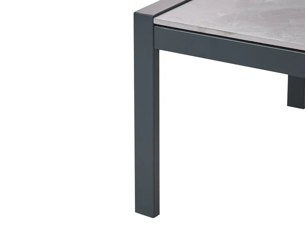 Lounge Set mit Tisch 5-Sitzer SKALA Metall Dunkelgrau_934694
