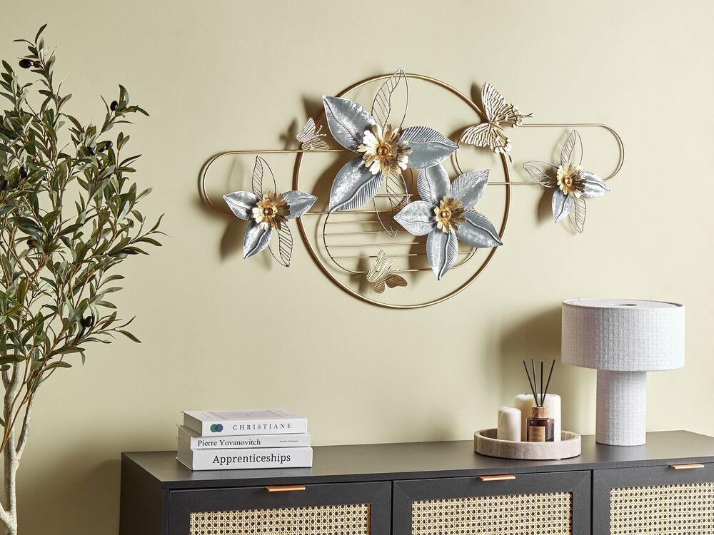 Wanddecoratie Bloem TANTALUM Metaal 59 cm Goud