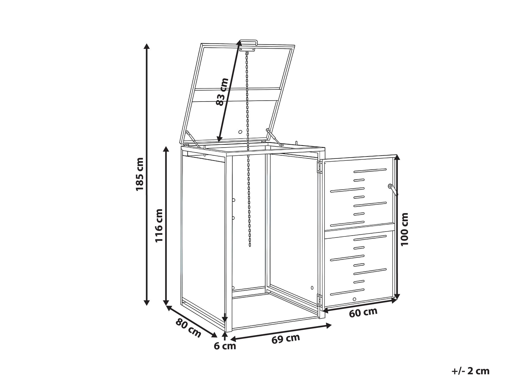 Mülltonnenbox 240 L PERISSA Metall Dunkelgrau_1073476