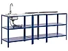 Outdoor-Küche 3er Set mit Spüle VILAMA Blau Metall