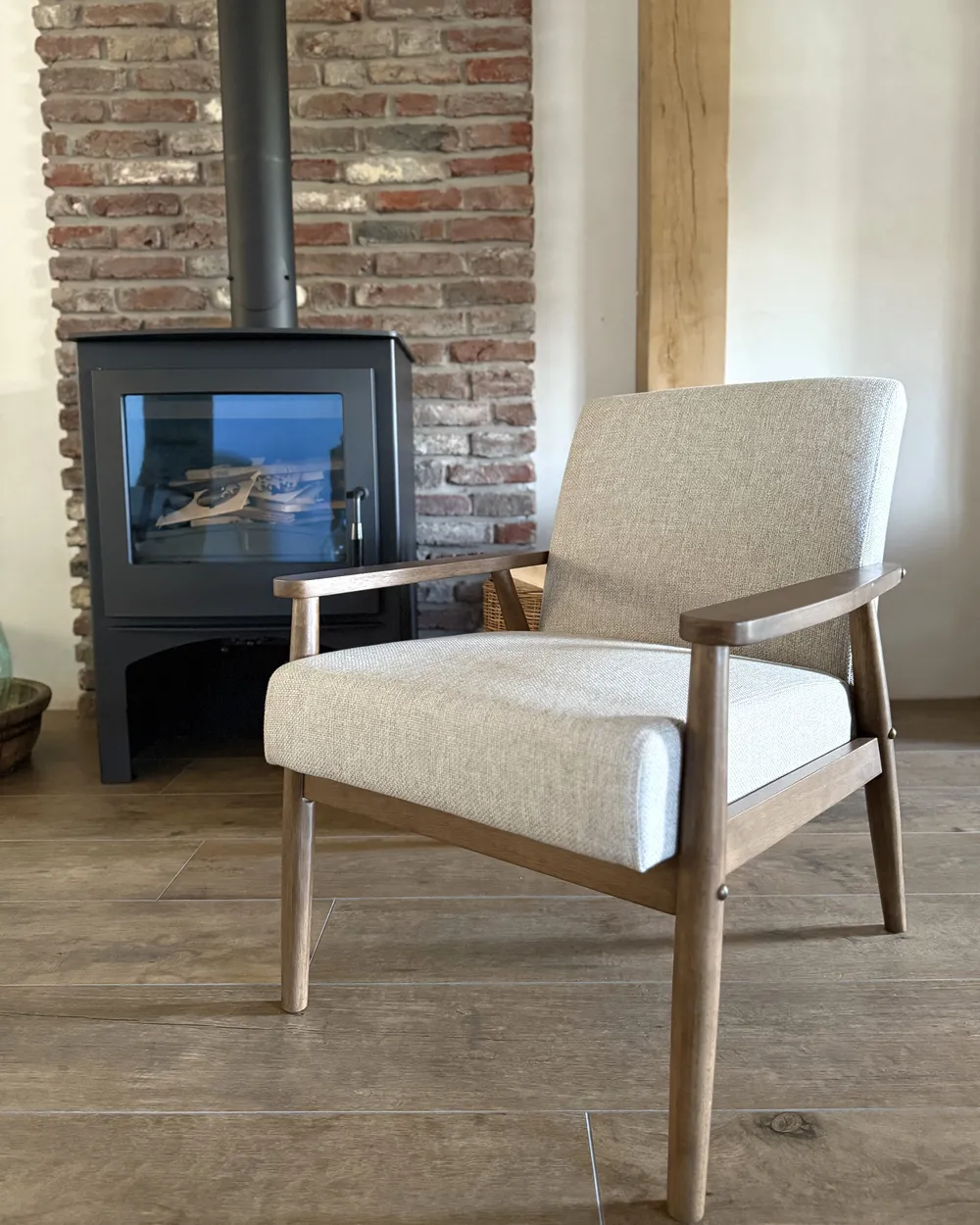Armchair ESRUM Fabric Dark Brown/ Grey_1027330