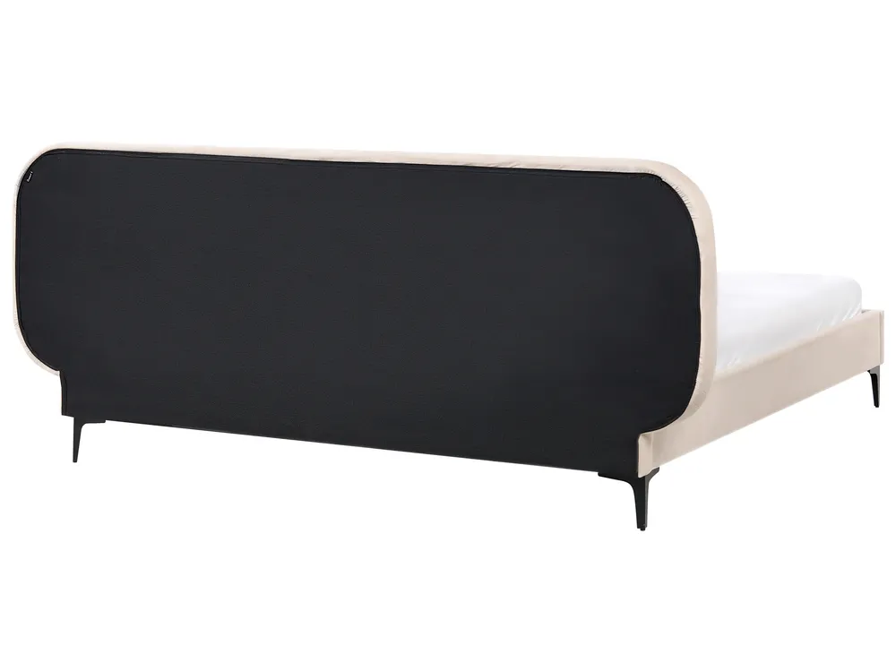 Bed Velvet SUZETTE 180 x 200 cm (EU Super King) Light Beige_916043