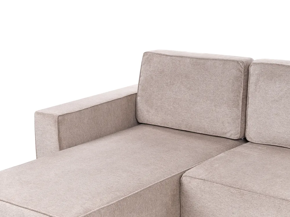 U-förmiges Schlafsofa 4-Sitzer VATNE mit Stauraum Stoff Taupe_950516