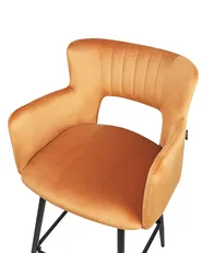 Set mit 2 Barstühlen SANILAC Samtstoff Orange_912650
