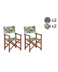 Gartenstuhl 2er Set CINE Akazienholz Grün_860395
