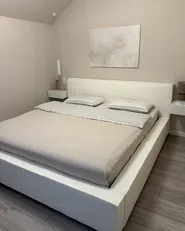 Bett mit Lattenrost Bouclé MIRANDE 180 x 200 cm Cremeweiß_955881
