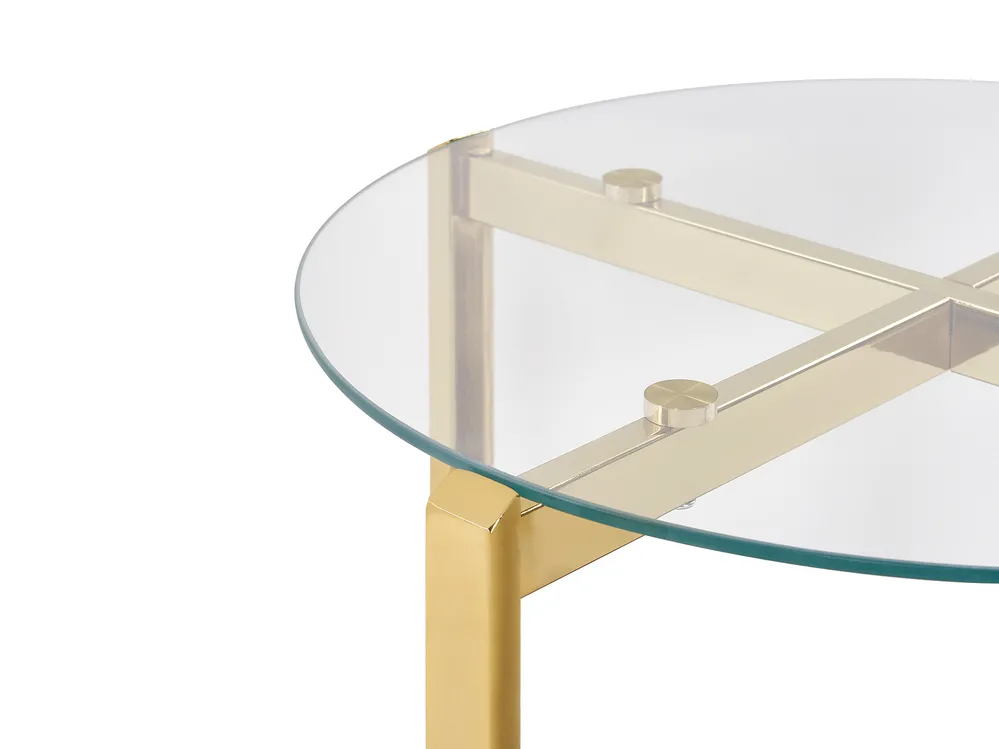 Side Table LOVELL Tempered Glass Gold_937294