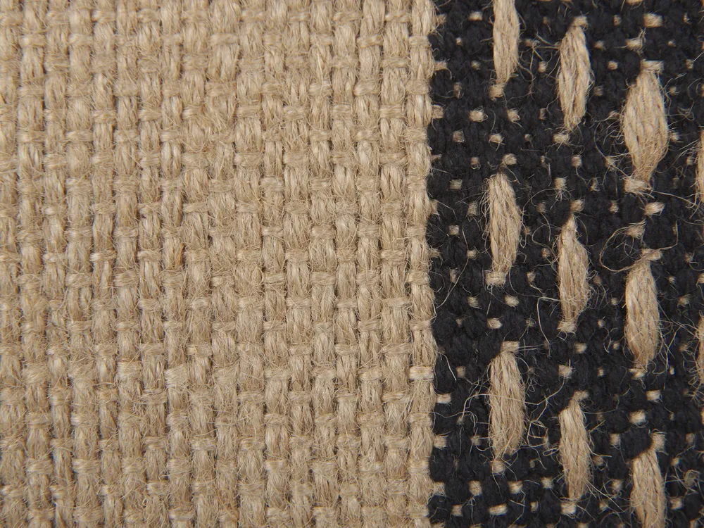 Dekokissen 2er Set DESALIX 45 x 45 cm Jute Beige Streifenmuster_887849