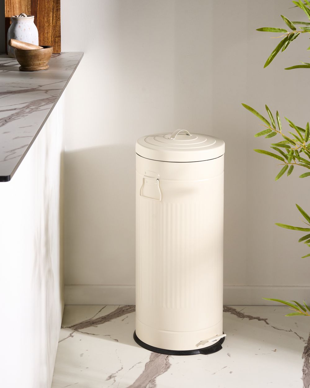 Pedal Waste Bin 30 L ECOAURA Metal Beige