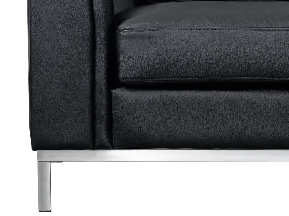 Corner Sofa 4 Seater OSLO Leather Black Right Hand_693525