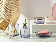 4-Piece Bathroom Accessories Set TELMA Glass Violet_1182423