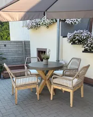Gartenmöbel Set 4-Sitzer OLBIA inkl. Kissen Beton Beige_1018195
