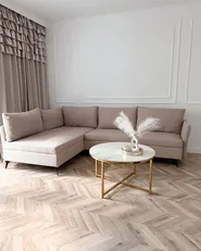 Corner Sofa Bed 3 Seater KOGE with Storage Fabric Beige Right Hand_1161845
