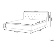 Krevet Tkanina SAVERNE 140 x 200 cm svijetlosivi_692749