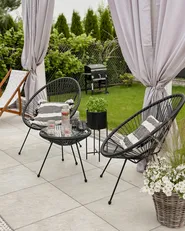 Gartenstuhl ACAPULCO II Polyrattan Schwarz_883364
