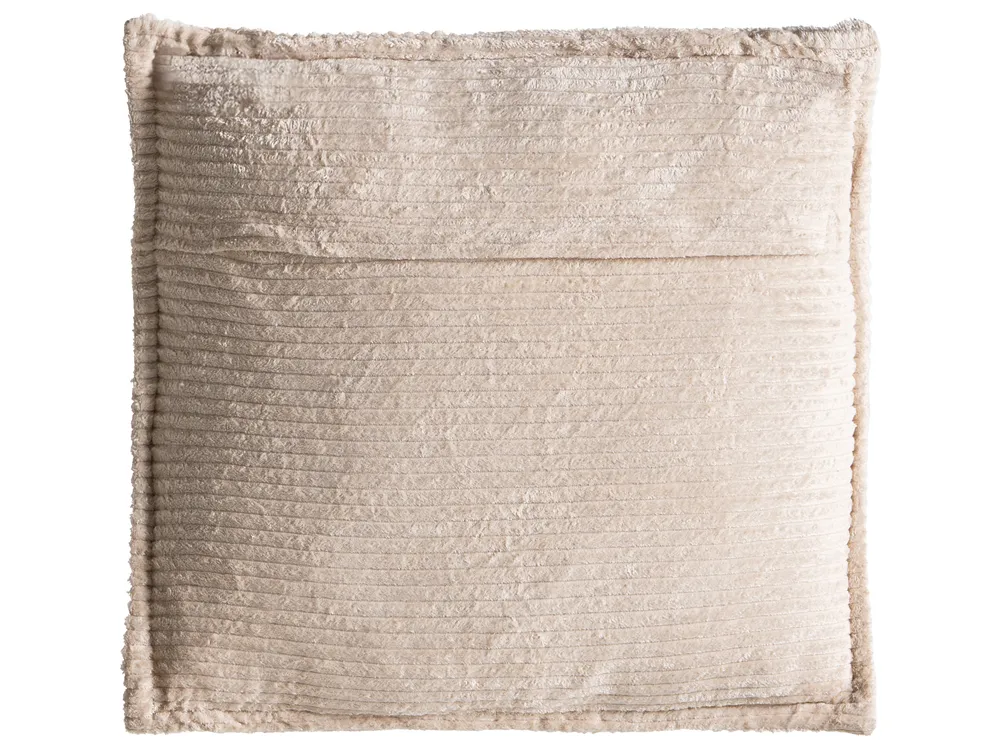 Set of 2 Decorative Cushions MARANTA 30 x 30 cm 45 x 45 cm Corduroy Light Beige Solid_1042315