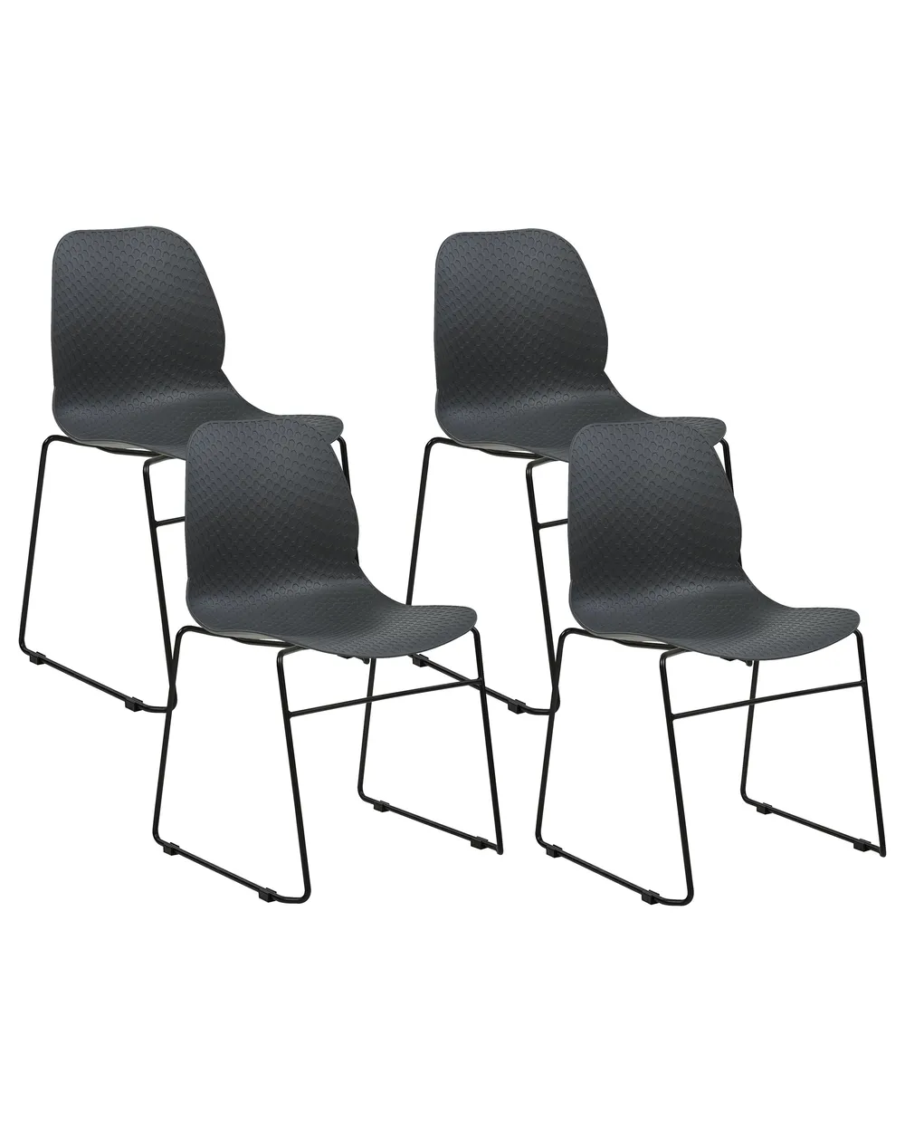 Konferenzstuhl 4er Set PANORA Dunkelgrau