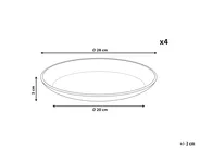 Set of 4 Dinner Plates SESAME Stoneware Light Grey_957372