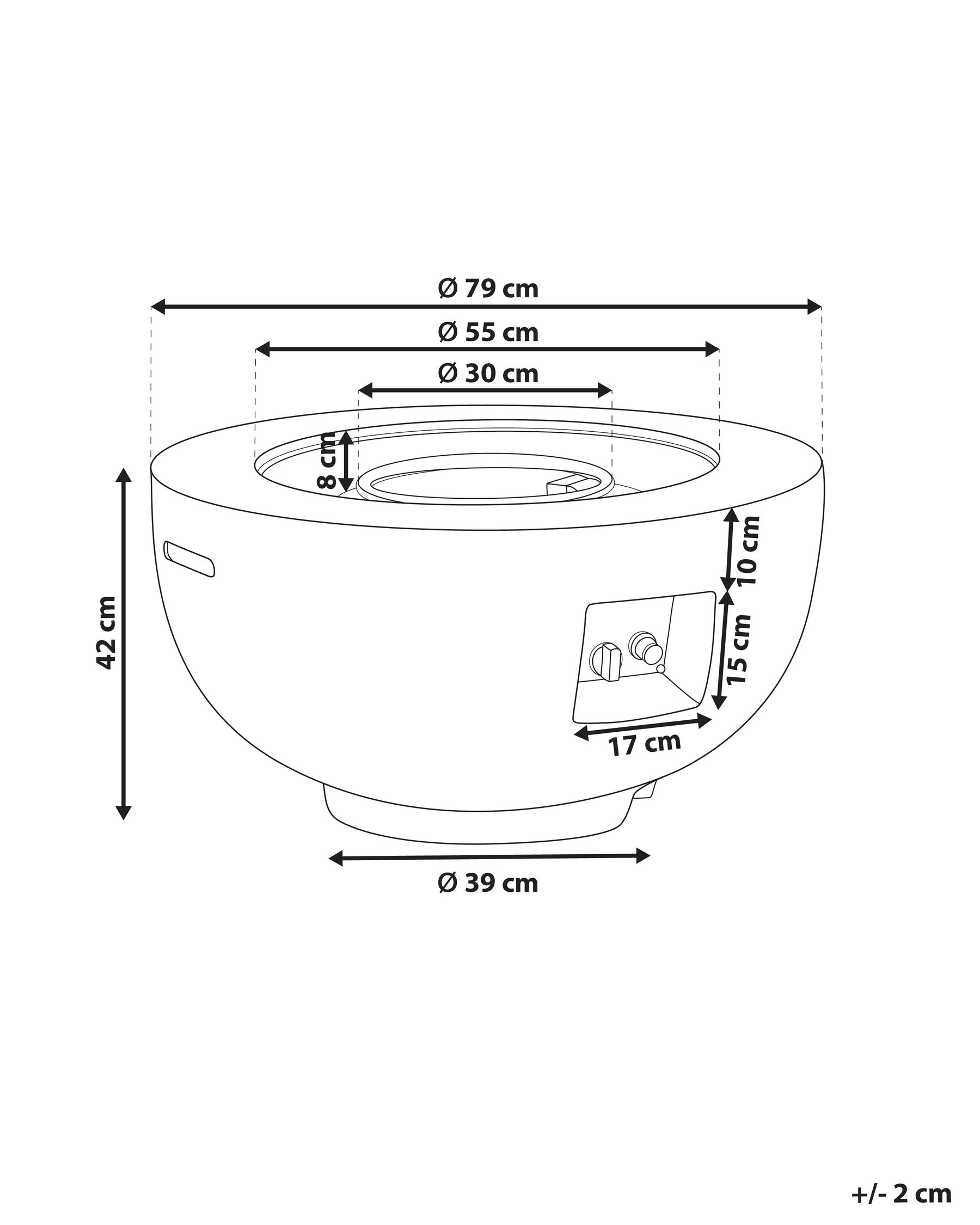 Gas Fire Pit DAISETU Concrete Light Grey_956339