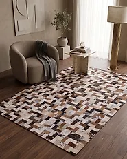 Teppich CESME Bunt 160 x 230 cm Echtleder_1175804
