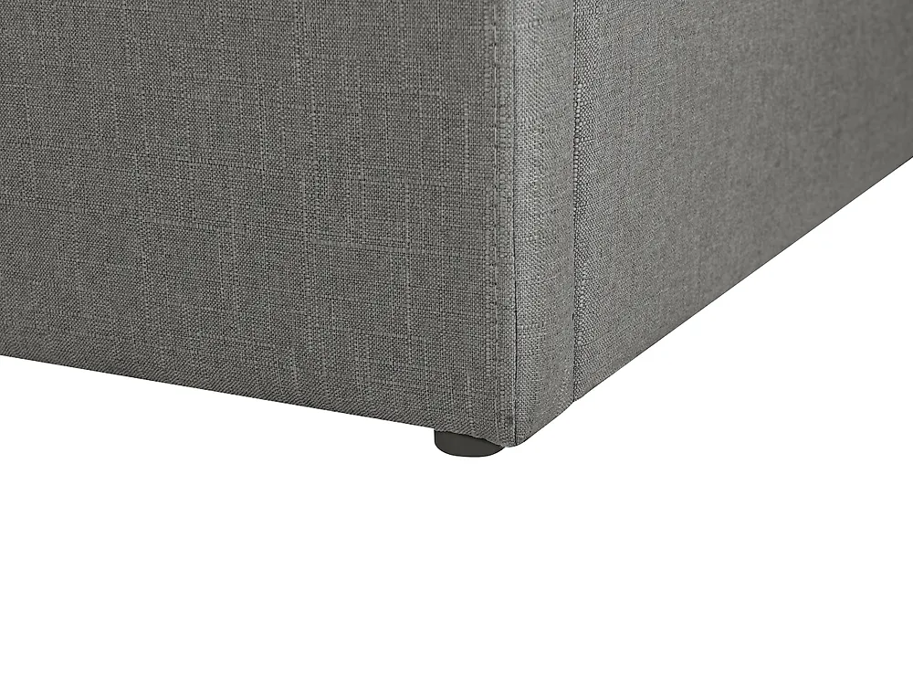 Ottoman Bed without Headboard DINAN Fabric Dark Grey 120 x 200 cm (EU Small Double)_1187450
