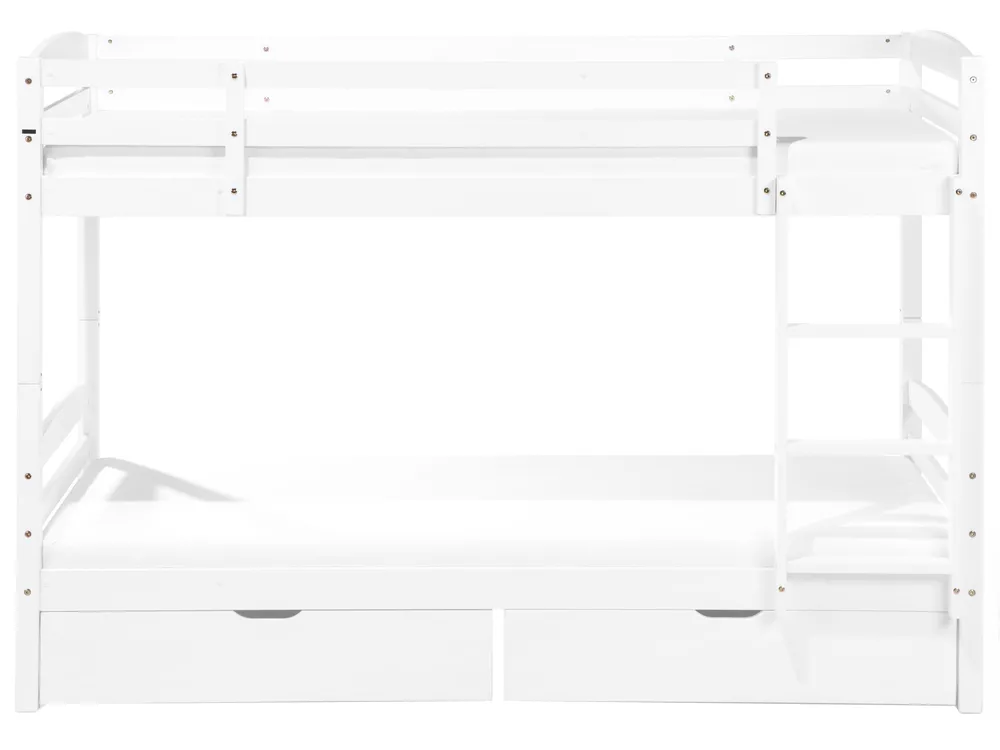 Bunk Bed with Drawers REGAT Pine Wood White 90 x 200 cm (EU Single)_797148