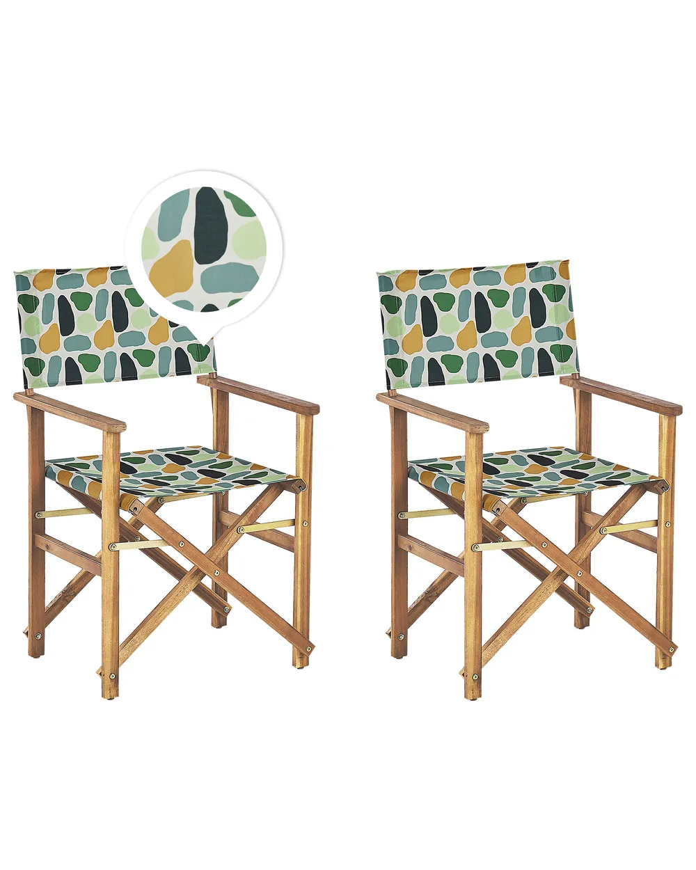 Gartenstuhl 2er Set CINE Akazienholz Bunt